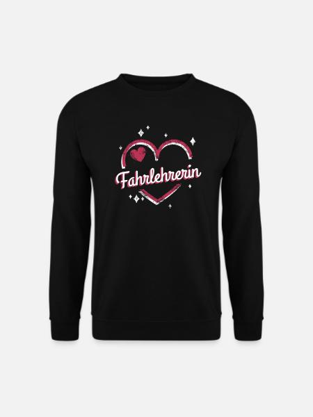 Fahrschule Kollegin niedliches Herz Fahrlehrerin - Unisex Pullover - Schwarz