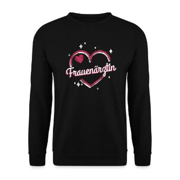 Frauenarzt Hebamme Frauenärztin - Unisex Pullover - Schwarz - Vorne - Alina (178cm) & Michal (187cm)