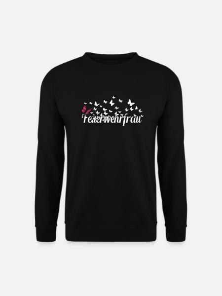 Feuerwehr Kollegin Schmetterlinge Feuerwehrfrau - Unisex Pullover - Schwarz