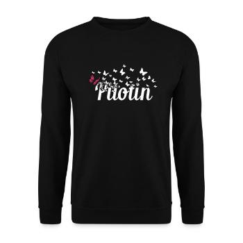 Flugzeug Kollegin Schmetterlinge Pilotin - Unisex Pullover - Schwarz - Vorne - Alina (178cm) & Michal (187cm)