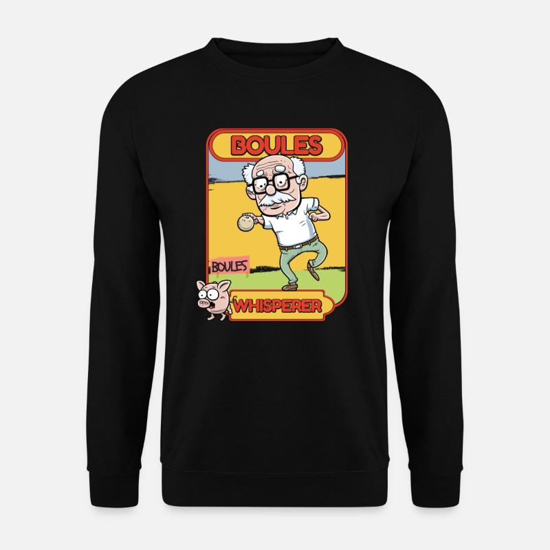 Boulespiel Boccia Petanque Kugeln Boules-Flüsterer - Unisex Pullover - Schwarz