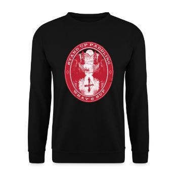 SUP Stand Up Paddle paddleboarding Stehpaddler - Unisex Pullover - Schwarz - Vorne - Alina (178cm) & Michal (187cm)