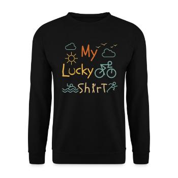 Triathlètes Running Natation Cyclisme Vintage - Sweat-shirt Unisexe - noir - Devant - Alina (178cm) & Michal (187cm)