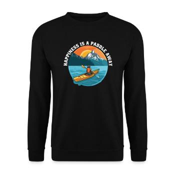 KAYAKS CANOE RAFTING BOAT Kayaking Happiness-paddle - Unisex Sweatshirt - black - Front - Alina (178cm) & Michal (187cm)