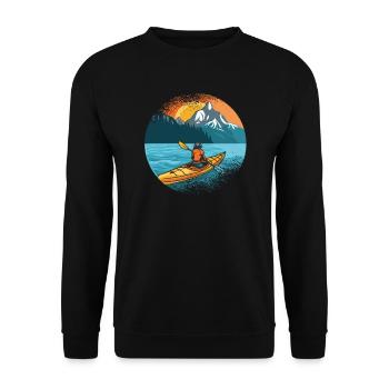 KAYAKS CANOE RAFTING BOAT Kayaking Paddling-paddle - Unisex Sweatshirt - black - Front - Alina (178cm) & Michal (187cm)