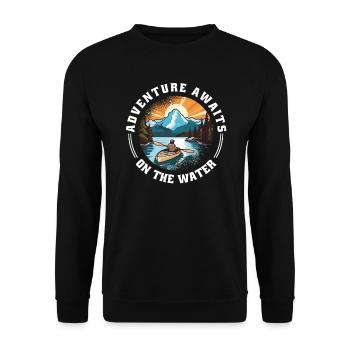 KAYAKS CANOE RAFTING BOAT Kayaking water-paddle - Unisex Sweatshirt - black - Front - Alina (178cm) & Michal (187cm)