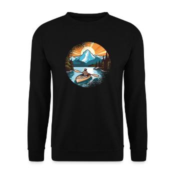 KAYAKS CANOE RAFTING BOAT Kayaking Paddling-paddle - Unisex Sweatshirt - black - Front - Alina (178cm) & Michal (187cm)