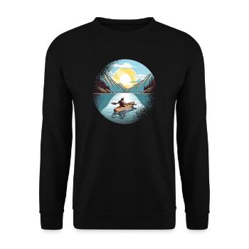 Kayaking Kayaks CANOE RAFTING BOAT PADDLE - Unisex Sweatshirt - black - Front - Alina (178cm) & Michal (187cm)
