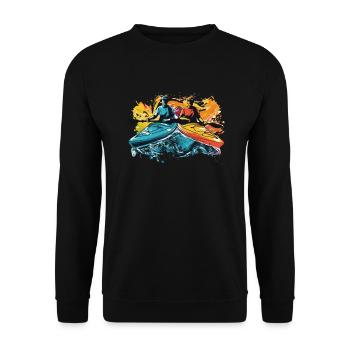 KAYAKS CANOE RAFTING BOAT Kayaking Rafting Paddle - Unisex Sweatshirt - black - Front - Alina (178cm) & Michal (187cm)