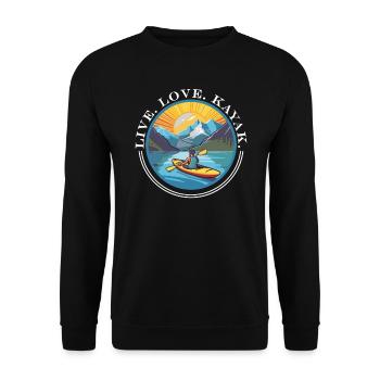 KAYAKS CANOE RAFTING BOAT Kayaking Adults-paddle - Unisex Sweatshirt - black - Front - Alina (178cm) & Michal (187cm)