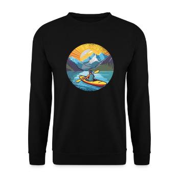 KAYAKS CANOE RAFTING BOAT Kayaking Adults-paddle - Unisex Sweatshirt - black - Front - Alina (178cm) & Michal (187cm)