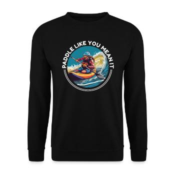 KAYAKS CANOE RAFTING BOAT Kayaking - Unisex Sweatshirt - black - Front - Alina (178cm) & Michal (187cm)