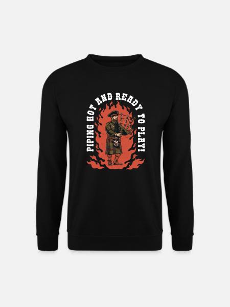 Dudelsackspieler schottischer Highland-Bagpipes - Unisex Pullover - Schwarz