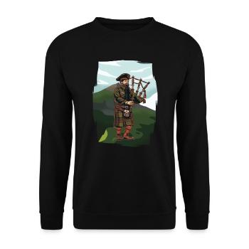 Cornemuse des Highlands écossais cornemuse - Sweat-shirt Unisexe - noir - Devant - Alina (178cm) & Michal (187cm)