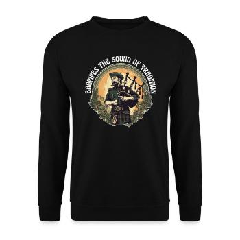 Bagpiper Scottish bagpipe sound - Sweat-shirt Unisexe - noir - Devant - Alina (178cm) & Michal (187cm)