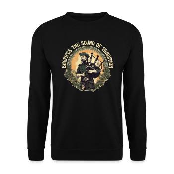 Bagpiper Scottish bagpipe sound - Sweat-shirt Unisexe - noir - Devant - Alina (178cm) & Michal (187cm)