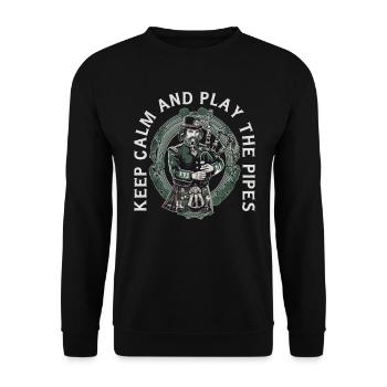 Joueur de cornemuse écossaise - Sweat-shirt Unisexe - noir - Devant - Alina (178cm) & Michal (187cm)