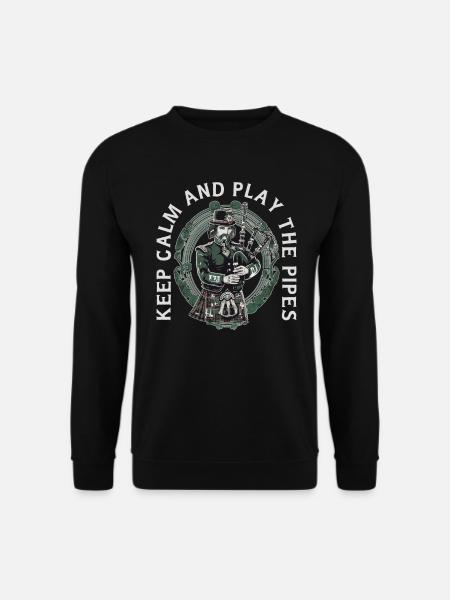 Bagpiper Scottish bagpipe-playing - Unisex Sweatshirt - black