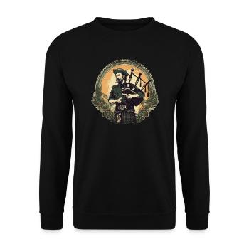 Bagpiper Scottish bagpipe sound - Sweat-shirt Unisexe - noir - Devant - Alina (178cm) & Michal (187cm)