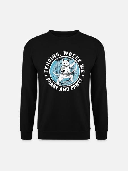 Katzen Fechter gamer lustiges Fechten Sport Katzen - Unisex Pullover - Schwarz
