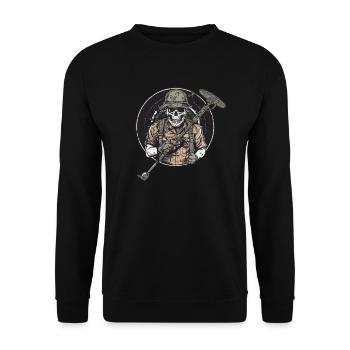 Sondengänger Sondler sondeln Vintage - Unisex Pullover - Schwarz - Vorne - Alina (178cm) & Michal (187cm)