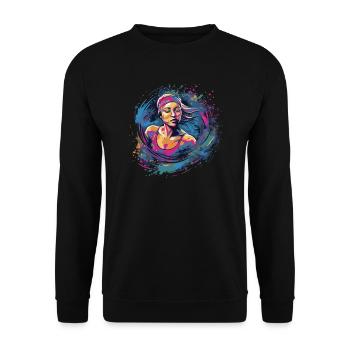 Schwimmer schwimmen Damen Schwimm - Unisex Pullover - Schwarz - Vorne - Alina (178cm) & Michal (187cm)