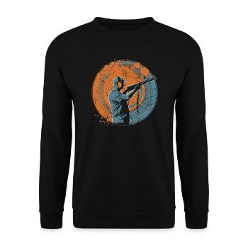 Clay pigeon shooting clay pigeons vintage - Unisex Sweatshirt - black - Front - Alina (178cm) & Michal (187cm)