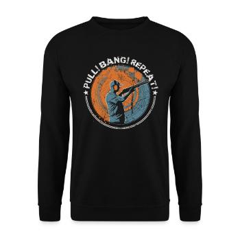 Clay pigeon shooting clay pigeons vintage - Unisex Sweatshirt - black - Front - Alina (178cm) & Michal (187cm)