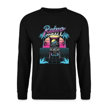 Pinball Pinball Machine Arcade Gamer Retro Pinball - Unisex Sweatshirt - black - Front - Alina (178cm) & Michal (187cm)