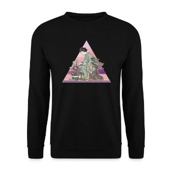 Bonsai Tree Bonsai Tree Flowerpot Japanese Geisha - Unisex Sweatshirt - black - Front - Alina (178cm) & Michal (187cm)