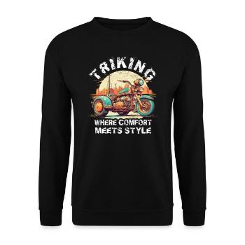 Trike trike rider moteur trike funny trike bike - Sweat-shirt Unisexe - noir - Devant - Alina (178cm) & Michal (187cm)