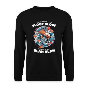 koi fish koi carp koi garden pond funny - Unisex Sweatshirt - black - Front - Alina (178cm) & Michal (187cm)