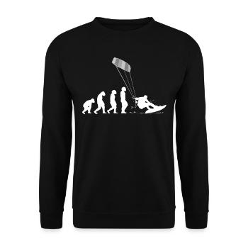 Kitesurf Kiteboard Kitesurfen Kite-Surf Evolution - Unisex Pullover - Schwarz - Vorne - Alina (178cm) & Michal (187cm)