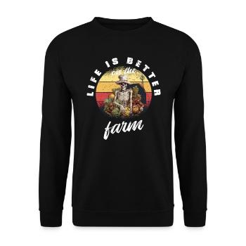 Jardinier Plante de jardin Dictons de l’agriculteur Vintage - Sweat-shirt Unisexe - noir - Devant - Alina (178cm) & Michal (187cm)