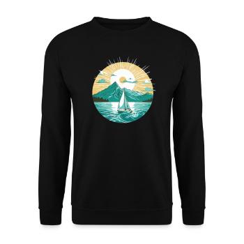 Sailboat Sailing Ship Sailing Yacht Vintage Sailing - Unisex Sweatshirt - black - Front - Alina (178cm) & Michal (187cm)