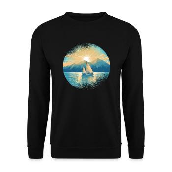 Sailboat Sailing Ship Sailing Yacht Vintage Sailing - Unisex Sweatshirt - black - Front - Alina (178cm) & Michal (187cm)