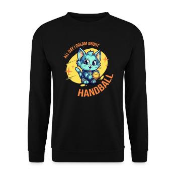 Joueurs de handball Joueurs de handball Drôles de dictons Chats - Sweat-shirt Unisexe - noir - Devant - Alina (178cm) & Michal (187cm)
