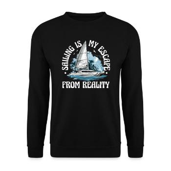Catamaran-Boot Segelboot Segeln Segler - Unisex Pullover - Schwarz - Vorne - Alina (178cm) & Michal (187cm)