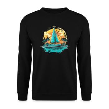 Sailboat Sailing Ship Sailing Yacht Vintage Sailing - Unisex Sweatshirt - black - Front - Alina (178cm) & Michal (187cm)