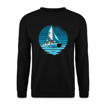 Catamaran boat sailboat sailing sailor - Unisex Sweatshirt - black - Front - Alina (178cm) & Michal (187cm)