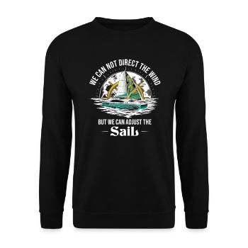 Catamaran-Boot Segelboot Segeln Segler - Unisex Pullover - Schwarz - Vorne - Alina (178cm) & Michal (187cm)