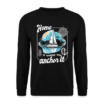 marin voilier voilier voilier voilier yacht - Sweat-shirt Unisexe - noir - Devant - Alina (178cm) & Michal (187cm)