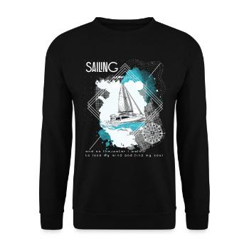 Sailor Sailboat Sailing Ship Sailing Yacht - Sweat-shirt Unisexe - noir - Devant - Alina (178cm) & Michal (187cm)