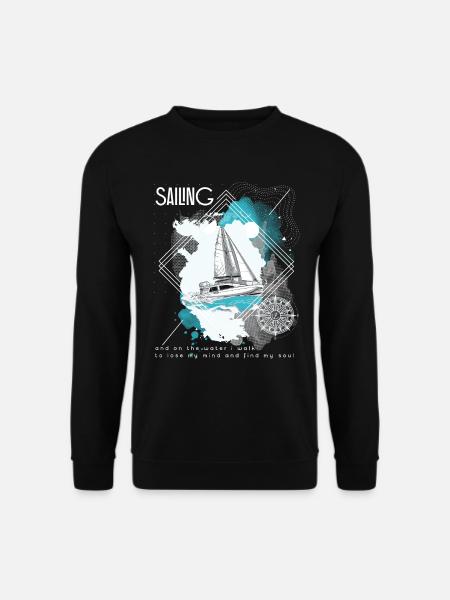 Segler Segel Boot Segelschiff Segelyacht - Unisex Pullover - Schwarz