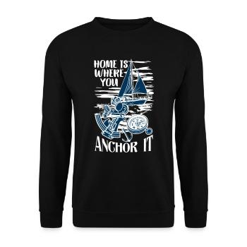 Segler Segelboot Zubehör Segelschiff - Unisex Pullover - Schwarz - Vorne - Alina (178cm) & Michal (187cm)