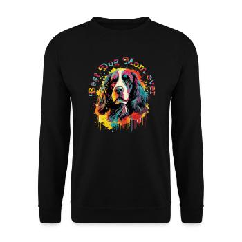 Hunde-Mama Hunderasse Englisch Springer-Spaniel - Unisex Pullover - Schwarz - Vorne - Alina (178cm) & Michal (187cm)
