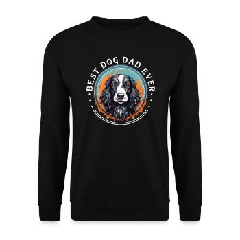 Hunde-Papa Hunderasse Englisch Springer-Spaniel - Unisex Pullover - Schwarz - Vorne - Alina (178cm) & Michal (187cm)
