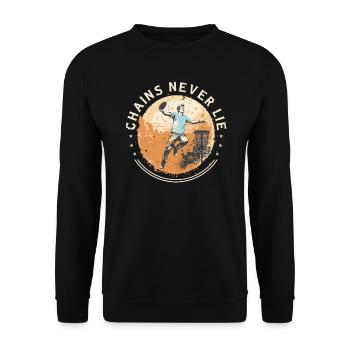 Disc Golf Player Disc Golfer Game Funny Sayings - Unisex Sweatshirt - black - Front - Alina (178cm) & Michal (187cm)