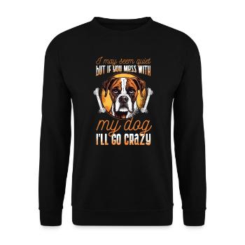 Boxer chien race chien propriétaire dictons drôles - Sweat-shirt Unisexe - noir - Devant - Alina (178cm) & Michal (187cm)