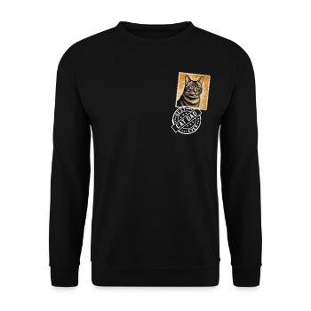 Chats, Papa, Chat, Timbre de chat, Papas de chat - Sweat-shirt Unisexe - noir - Devant - Alina (178cm) & Michal (187cm)